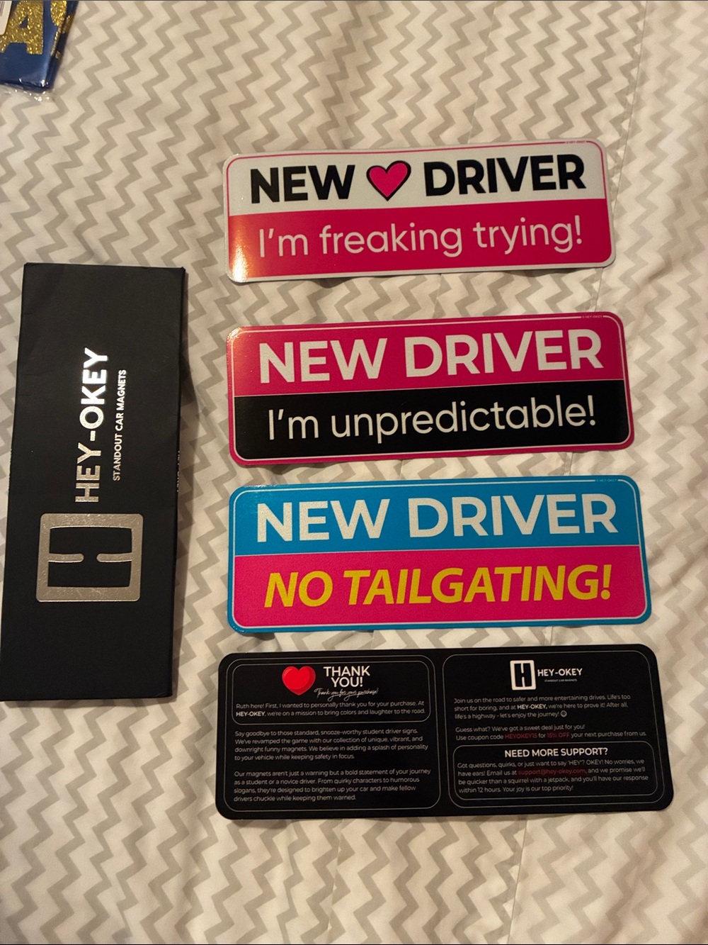 New Driver Magnetic Sign Set - Pink & Blue